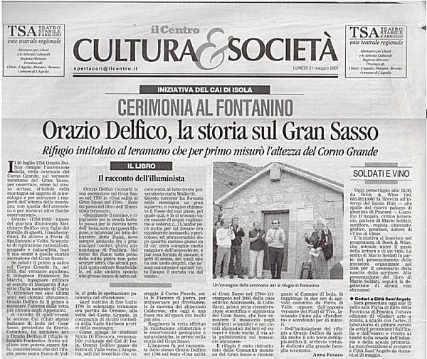 Articolo di Anna Fusaro pubblicato su "Il Centro"