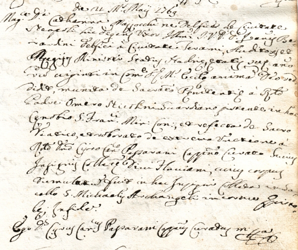 Atto di morte di Caterina Mazzocchi