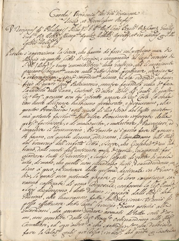 Bando 2, Foggia 10 febbraio 1739, pag. 1