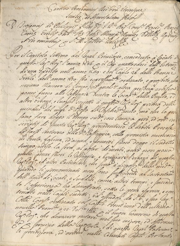Bando 3, Foggia 6 giugno 1739, pag. 1