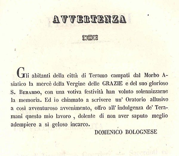 Barac, avvertenza dell'autore del libretto
