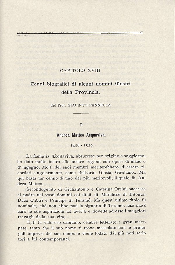 Monografia della provincia di Teramo, cap. XVIII