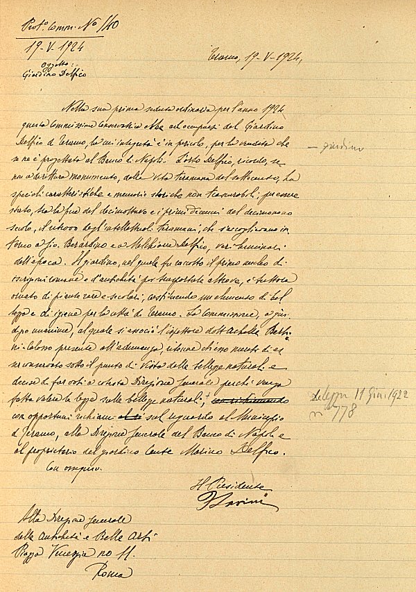 Lettera 19 maggio 1924
