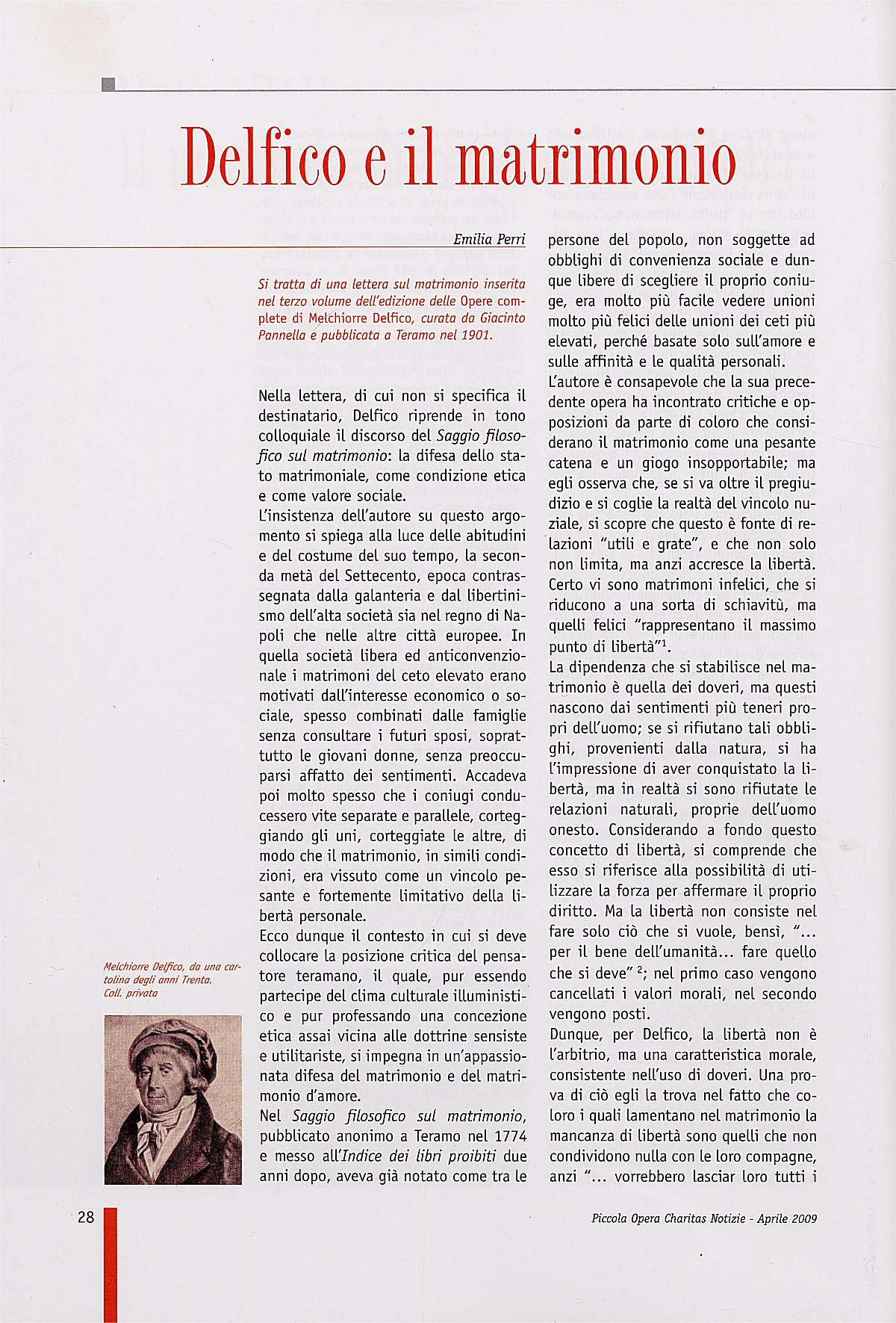 Piccola Opera Charitas, anno IX, n. 1, gennaio-aprile 2009, pag. 28