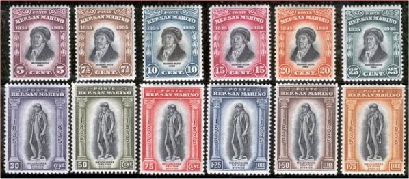 La serie completa "Delfico" del 1935 (da www.ebay.it)