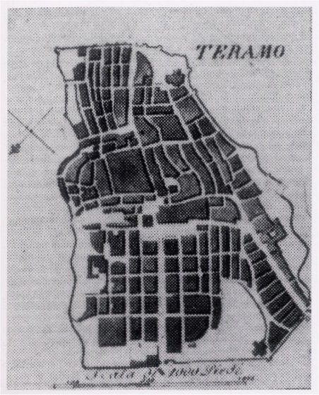 Pianta della città di Teramo disegnata da Zampi (1807 - 1810 circa)