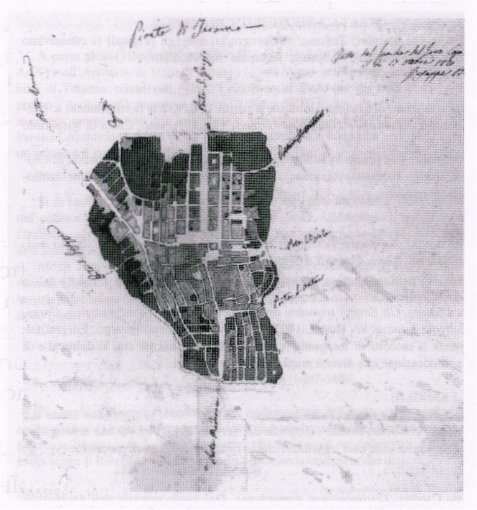 Pianta della città di Teramo disegnata da Betti (1820)