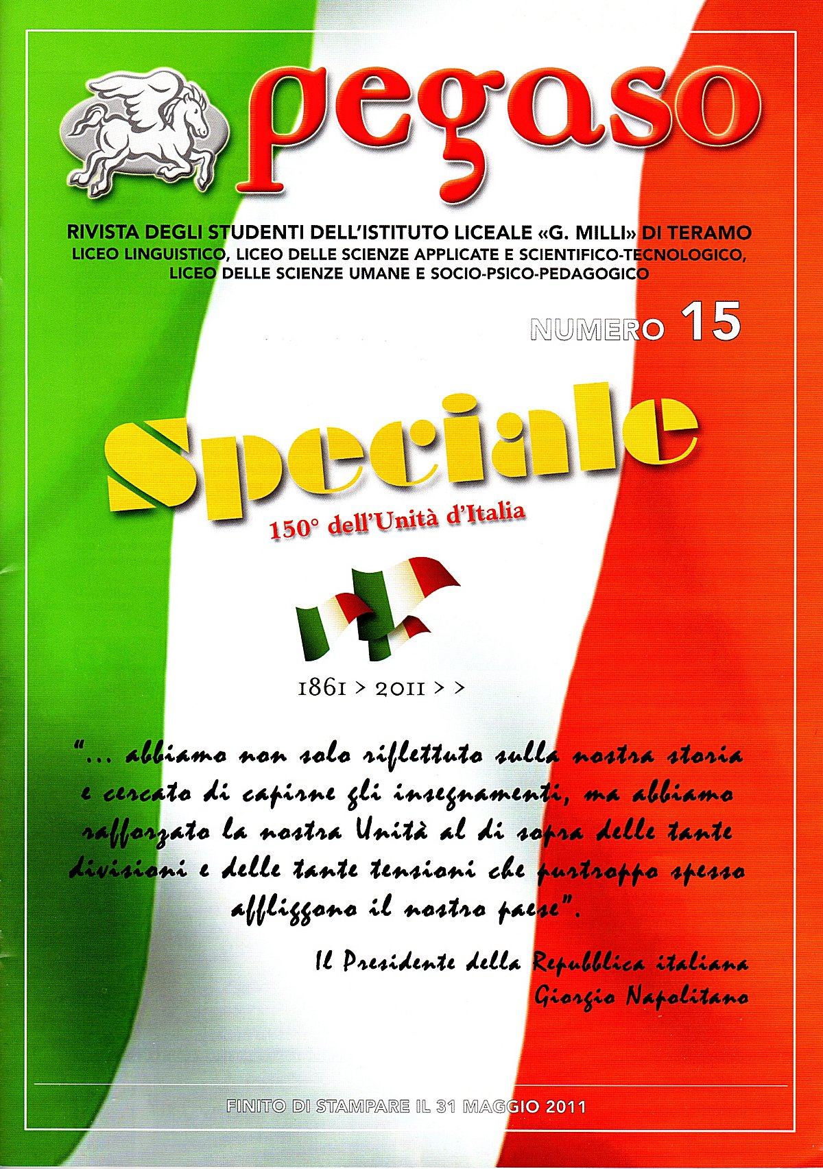 "Pegaso", n.15 / 21 maggio 2011, copertina