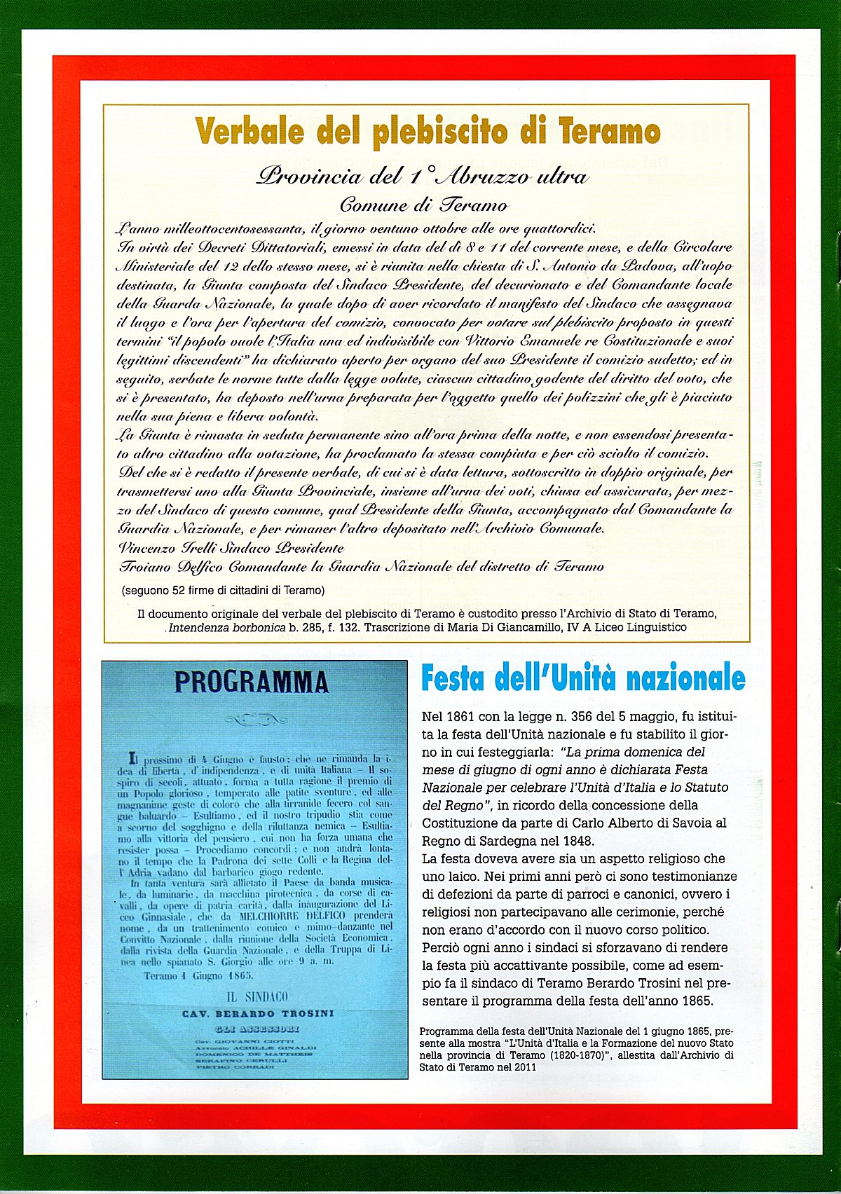"Pegaso", n.15 / 21 maggio 2011, retro di copertina