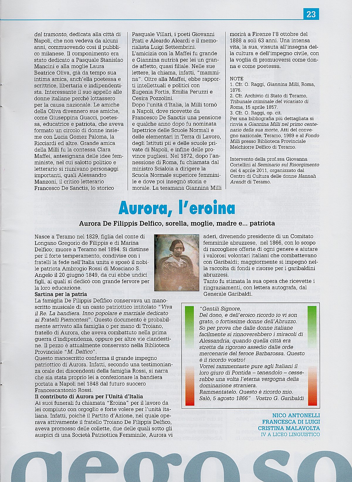 "Pegaso", n.15 / 21 maggio 2011, pag. 23