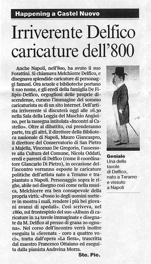 Articolo comparso il 16 Aprile 2008 sul Corriere del Mezzogiorno, edizione locale del Corriere della Sera, in riferimento all'evento