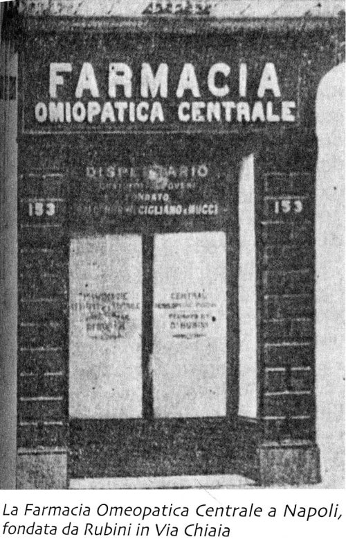 La farmacia Omeopatica Centrale a Napoli, fondata dall'omeopata Rocco Rubini