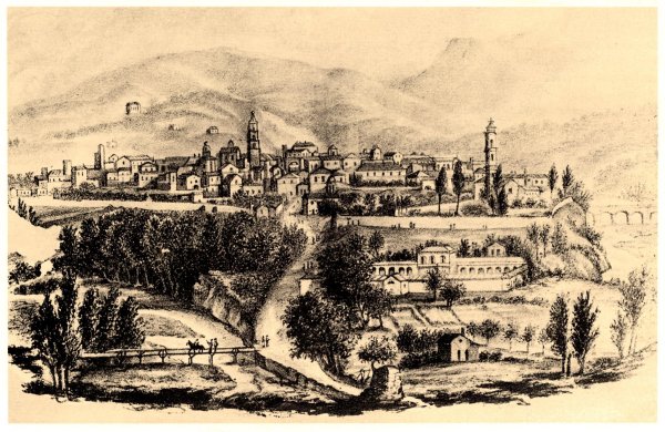 "Teramo - Città capitale della Provincia". Camposanto vecchio, particolare da una stampa del 1841