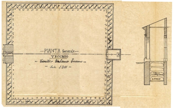 Pianta generale vecchio cimitero urbano di Teramo