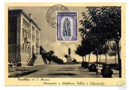 Repubblica di S. Marino - Monumento a Melchiorre Delfico e orfanotrofio (da www.ebay.it)