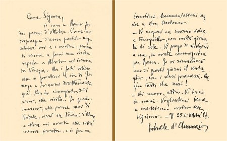 Lettera di Gabriele D'Annunzio a Vinca De Filippis Delfico, 25 ottobre 1887