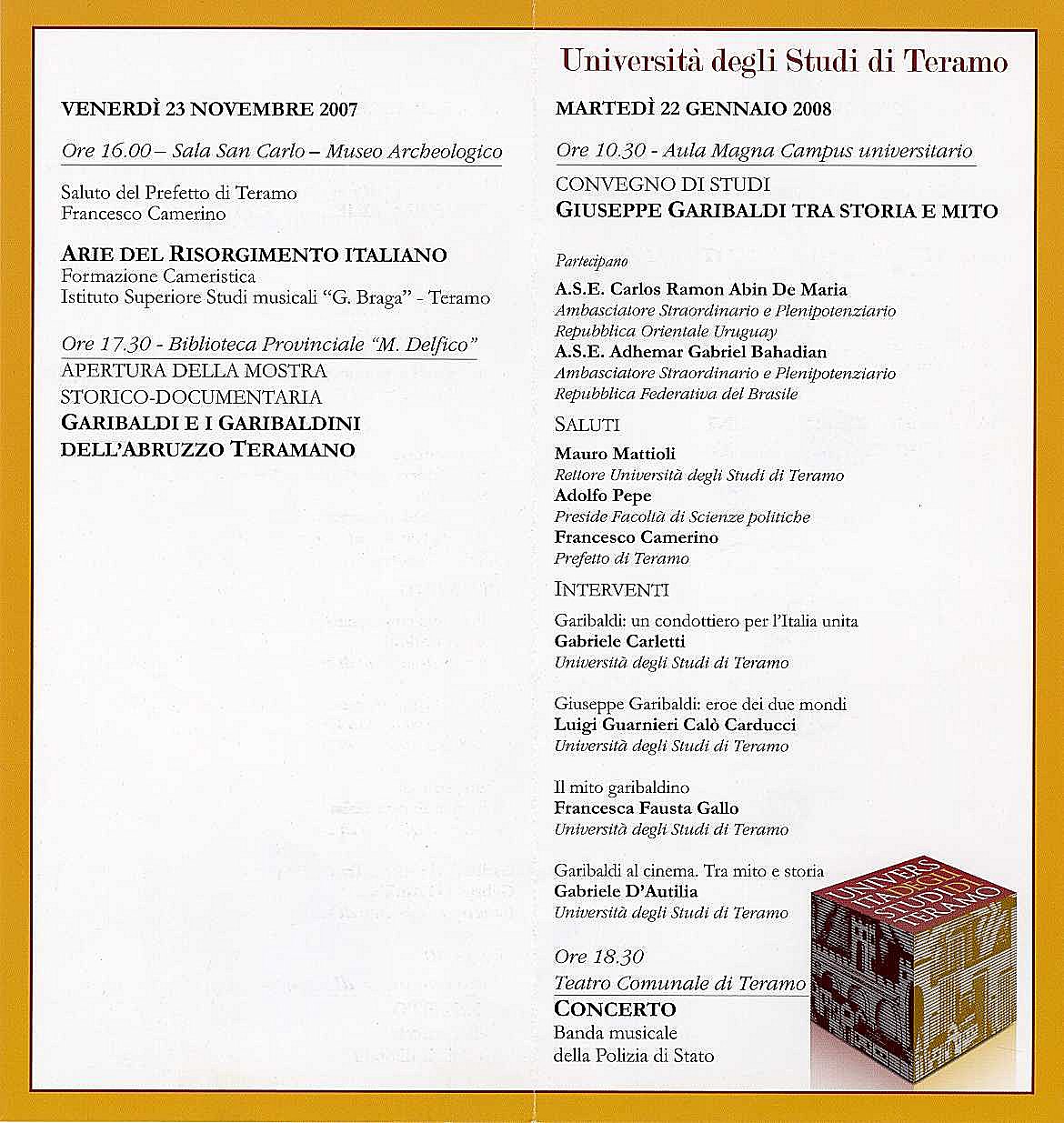 Programma del convegno di studi