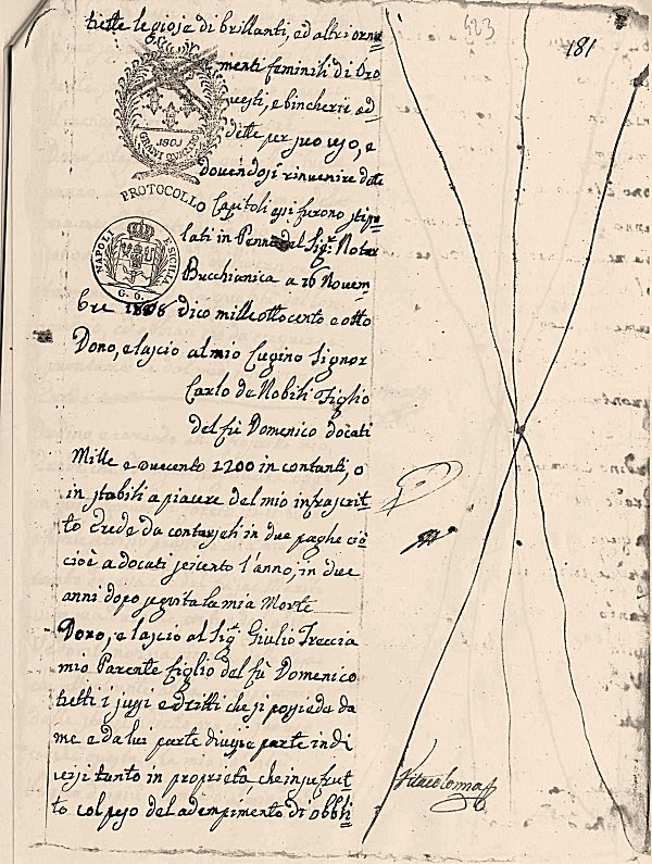 Testamento Treccia c.181 r.