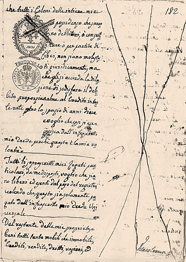 Testamento Treccia c.182 r.