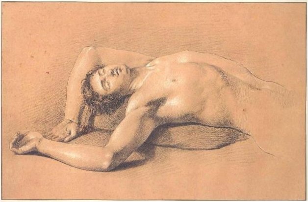Ritratto (o autoritratto) presunto di Troiano De Filippis Delfico, matita su carta, 1840-45 ca.