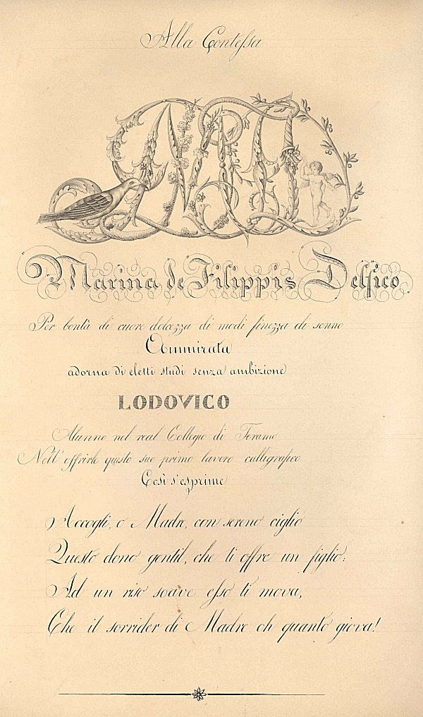 Lodovico De Filippis Delfico: saggio dedicato alla madre Marina (senza data)