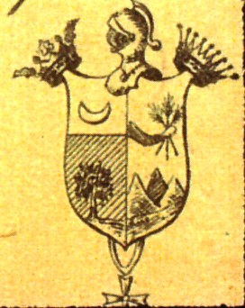 Biglietto da visita di Margherita de Filippis Delfico, *1857 +1917, f. di Bernardino (particolare stemma)