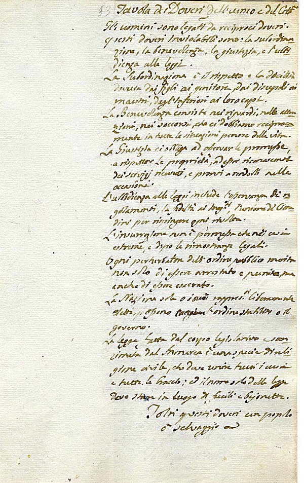 Tavola dei doveri dell'uomo e del cittadino