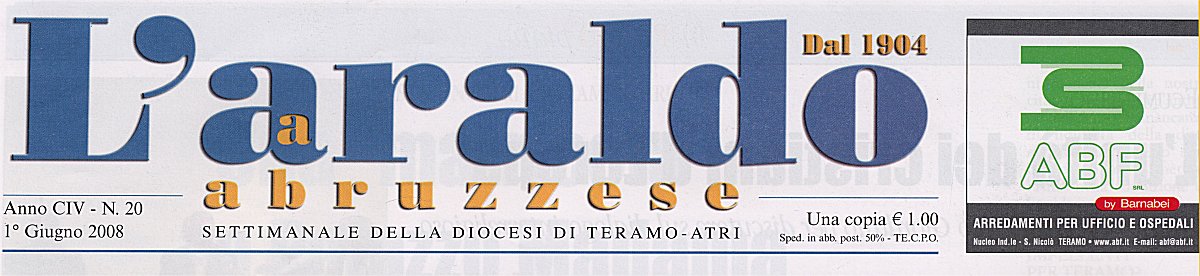 "L'Araldo abruzzese", anno CIV, n. 20, 1 Giugno 2008