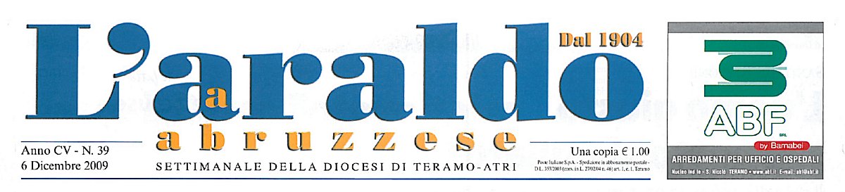 "LAraldo abruzzese", anno CV, n. 39, 6 dicembre 2009
