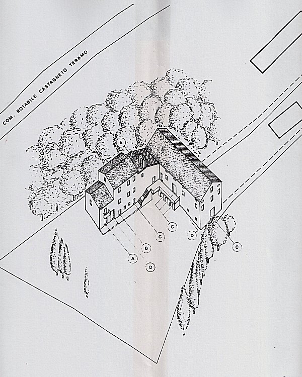 Pianta della Villa Delfico in scala 1: 500