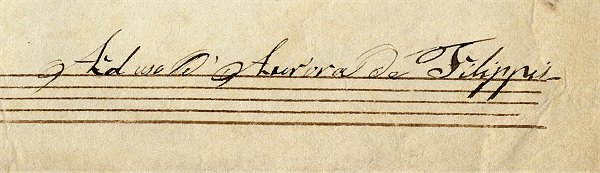 Particolare del manoscritto, "Ad uso di Aurora De Filippis [Delfico]"